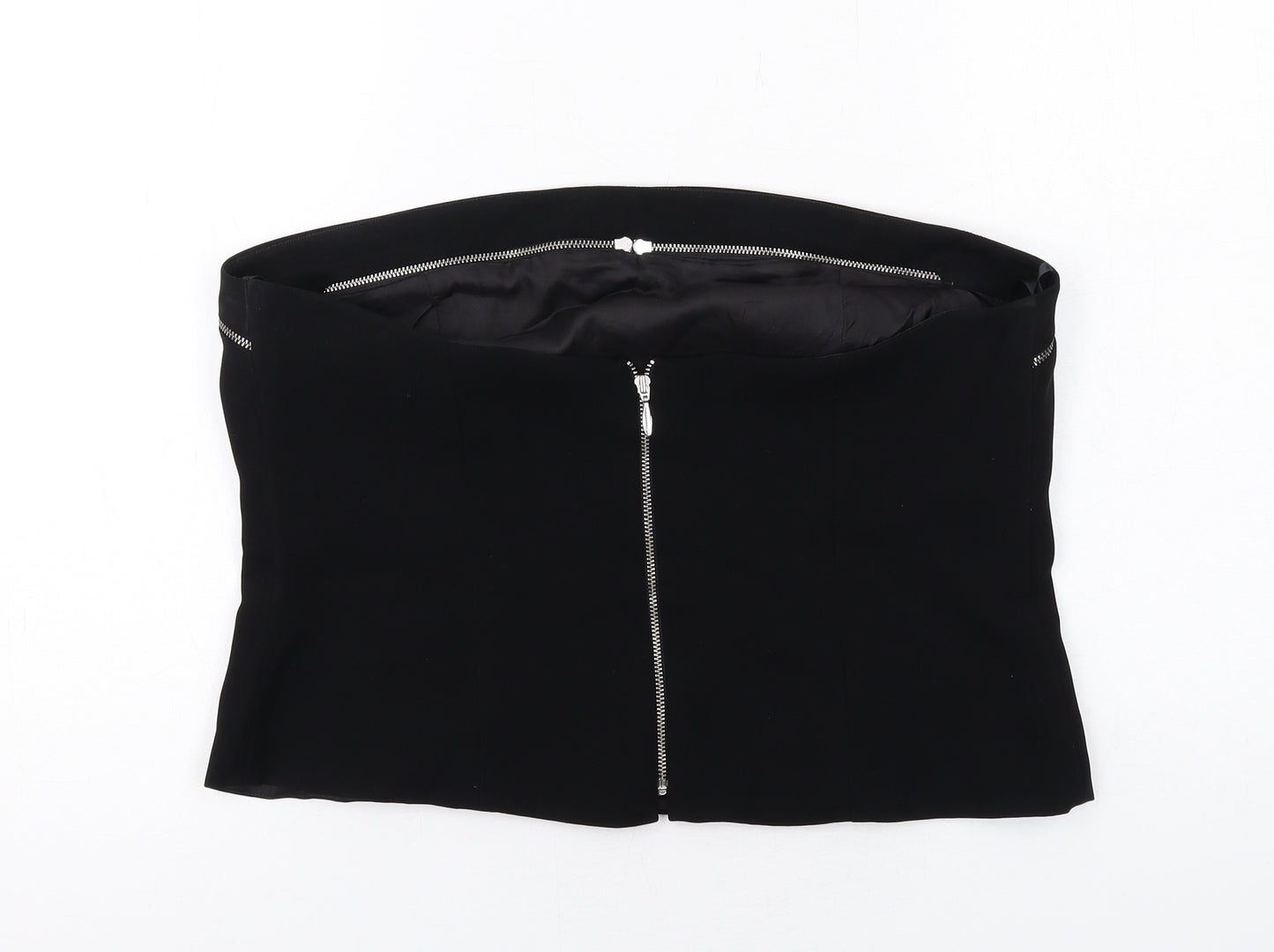 Luis Civit Womens Black Polyester Cropped Tank Size 16 Off the Shoulder