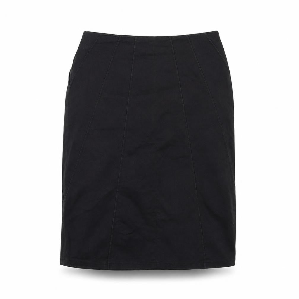 Jaqueine Womens Black Cotton A-Line Skirt Size 8 Zip