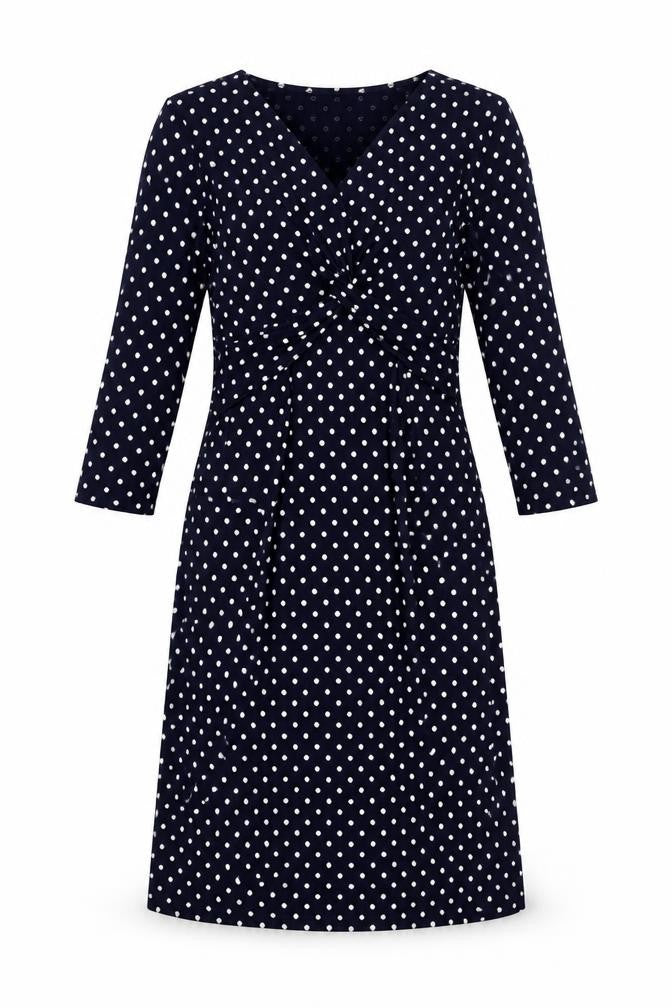Karen Gillan Womens Blue Polka Dot Viscose A-Line Size XS V-Neck Pullover