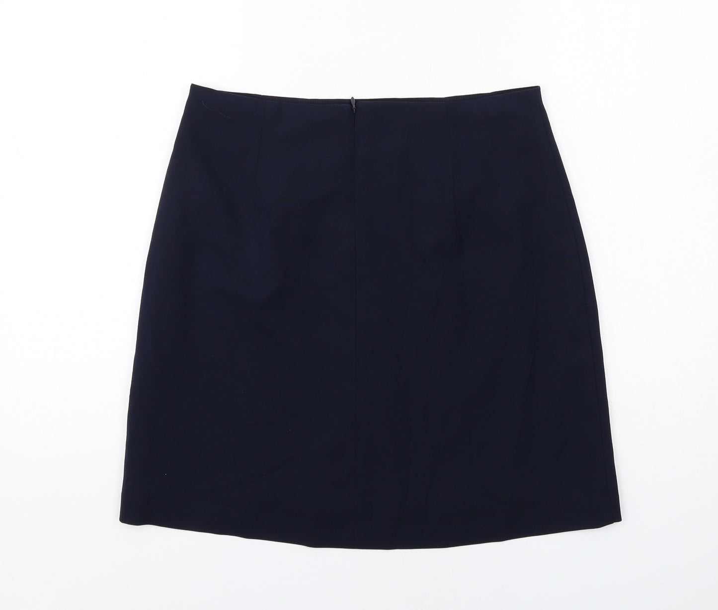 Marks and Spencer Womens Blue Polyester A-Line Skirt Size 12 Zip