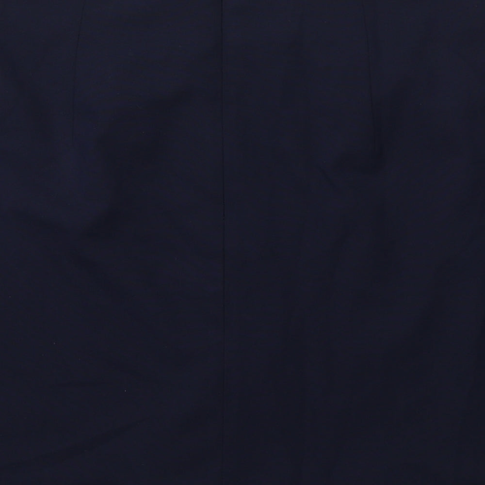 Marks and Spencer Womens Blue Polyester A-Line Skirt Size 12 Zip