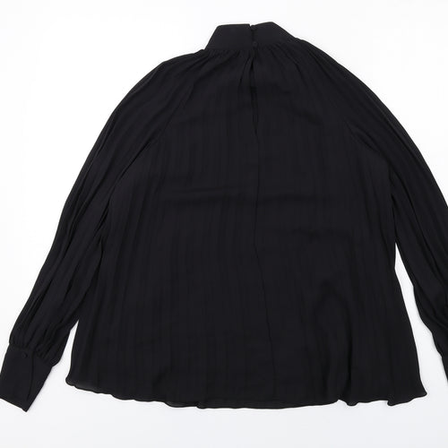 H&M Womens Black Polyester Basic Blouse Size XS High Neck