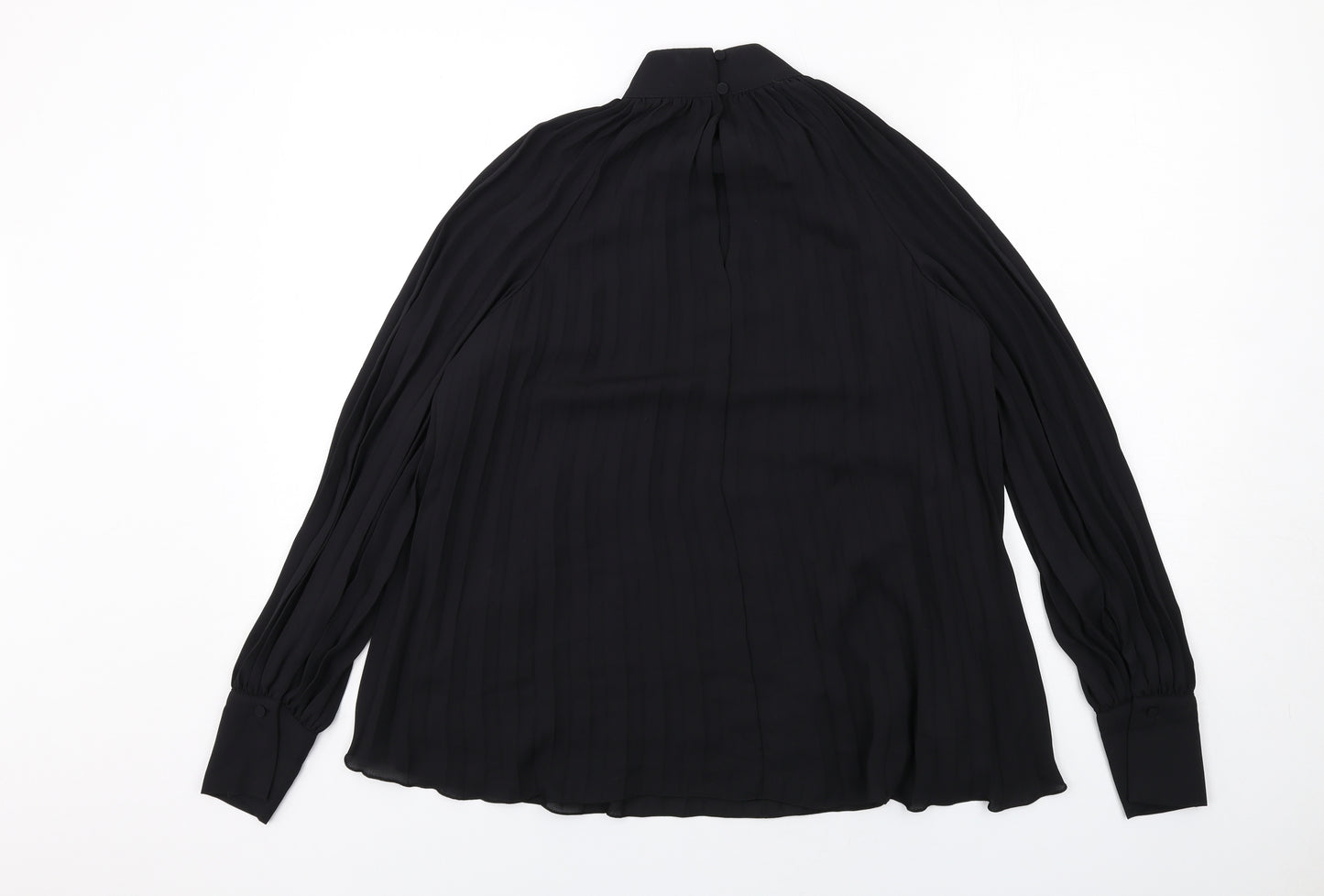 H&M Womens Black Polyester Basic Blouse Size XS High Neck