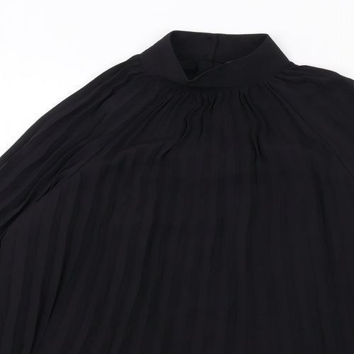 H&M Womens Black Polyester Basic Blouse Size XS High Neck