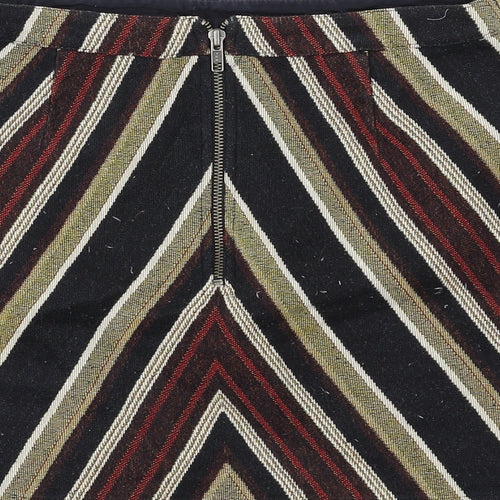 Topshop Womens Multicoloured Geometric Polyester Mini Skirt Size 10 Zip