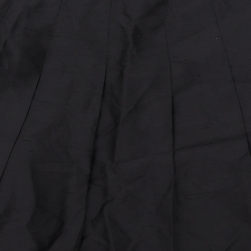 Banana Republic Womens Black Silk Pleated Skirt Size S Zip