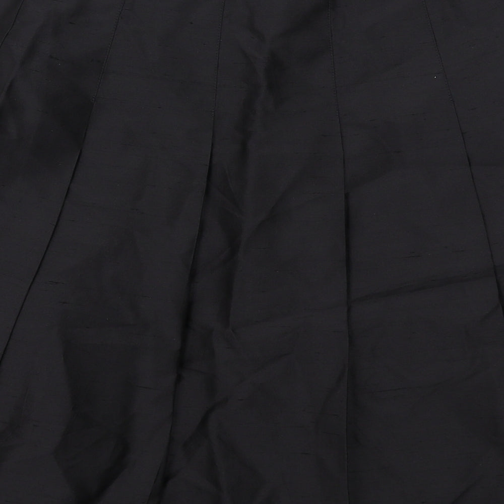 Banana Republic Womens Black Silk Pleated Skirt Size S Zip