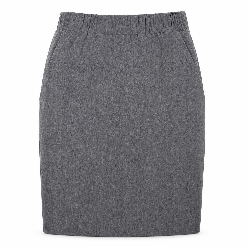 Front view of COS women’s grey polyamide a-line skirt, size UK 8