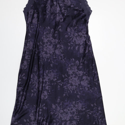 Marks and Spencer Womens Blue Geometric Polyester A-Line Size 16 V-Neck Pullover