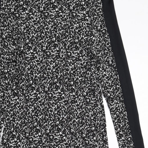 Marks and Spencer Womens Black Geometric Polyester A-Line Size 12 Round Neck Pullover