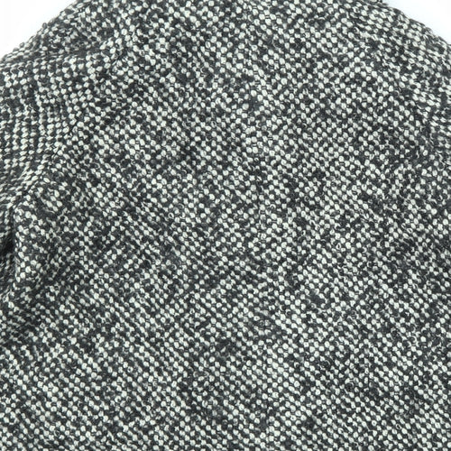J.Taylor Womens Black Geometric Jacket Size 14 Button
