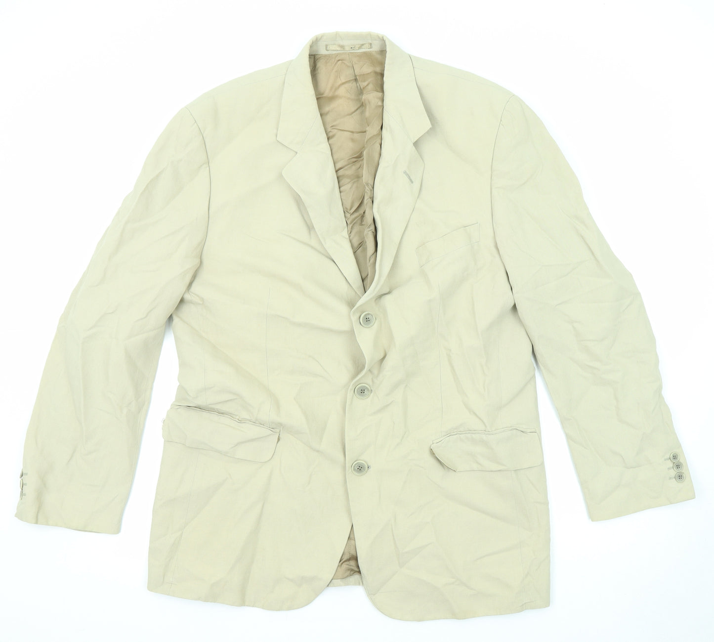 NEXT Mens Beige Linen Jacket Suit Jacket Size 44 Regular