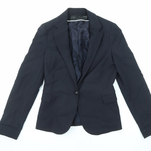 Zara Womens Blue Cotton Jacket Blazer Size M