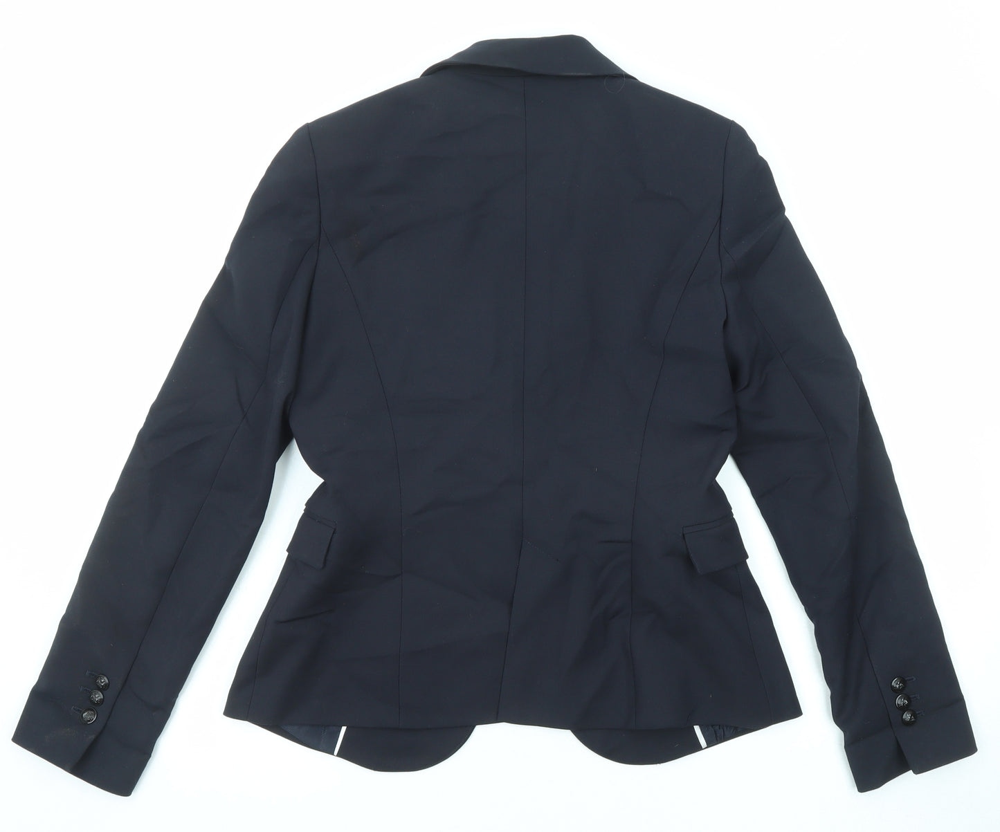 Zara Womens Blue Cotton Jacket Blazer Size M