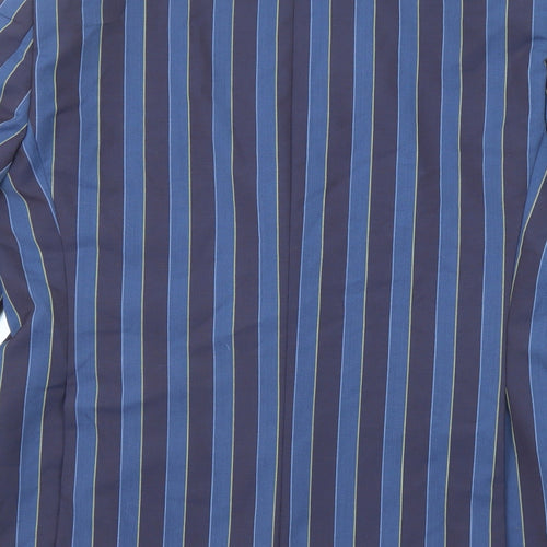 Brook Taverner Mens Blue Striped Polyester Jacket Blazer Size 40 Regular