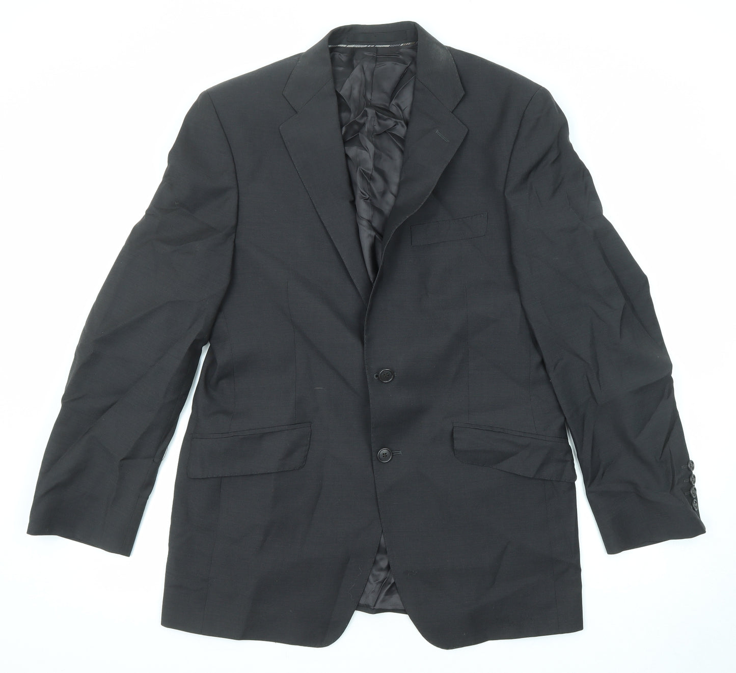 Marks and Spencer Mens Black Wool Jacket Suit Jacket Size 38 Regular