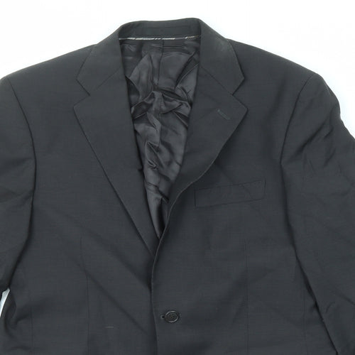Marks and Spencer Mens Black Wool Jacket Suit Jacket Size 38 Regular