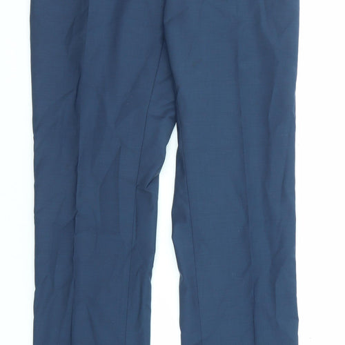 River Island Mens Blue Polyester Dress Pants Trousers Size 28 in L32 in Regular Zip