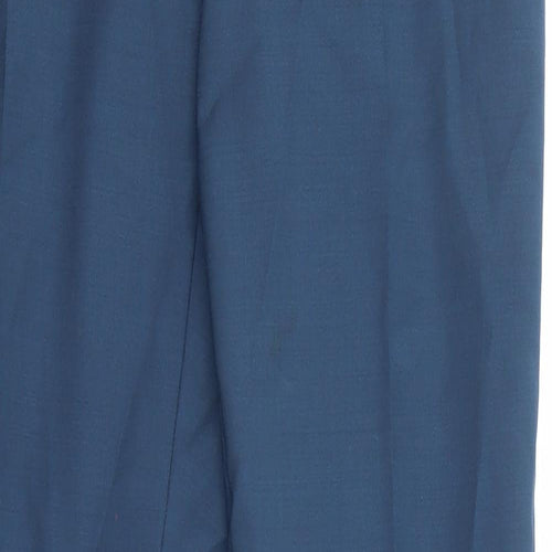 River Island Mens Blue Polyester Dress Pants Trousers Size 28 in L32 in Regular Zip