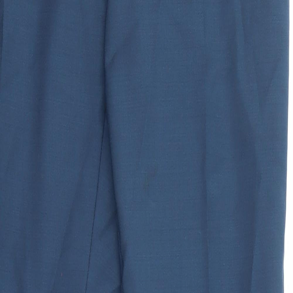 River Island Mens Blue Polyester Dress Pants Trousers Size 28 in L32 in Regular Zip