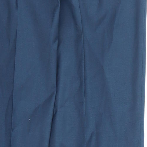 River Island Mens Blue Polyester Dress Pants Trousers Size 28 in L32 in Regular Zip