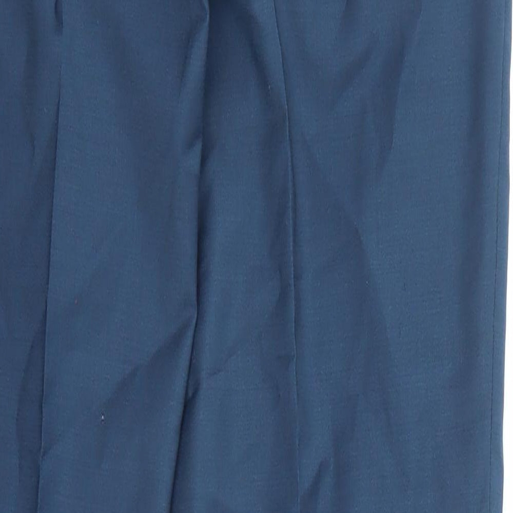 River Island Mens Blue Polyester Dress Pants Trousers Size 28 in L32 in Regular Zip