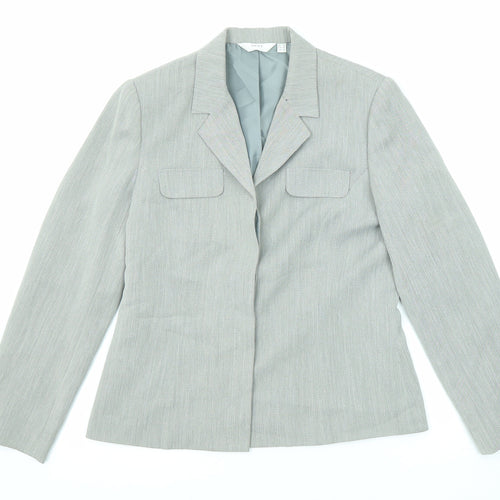 NEXT Womens Grey Polyester Jacket Blazer Size 10