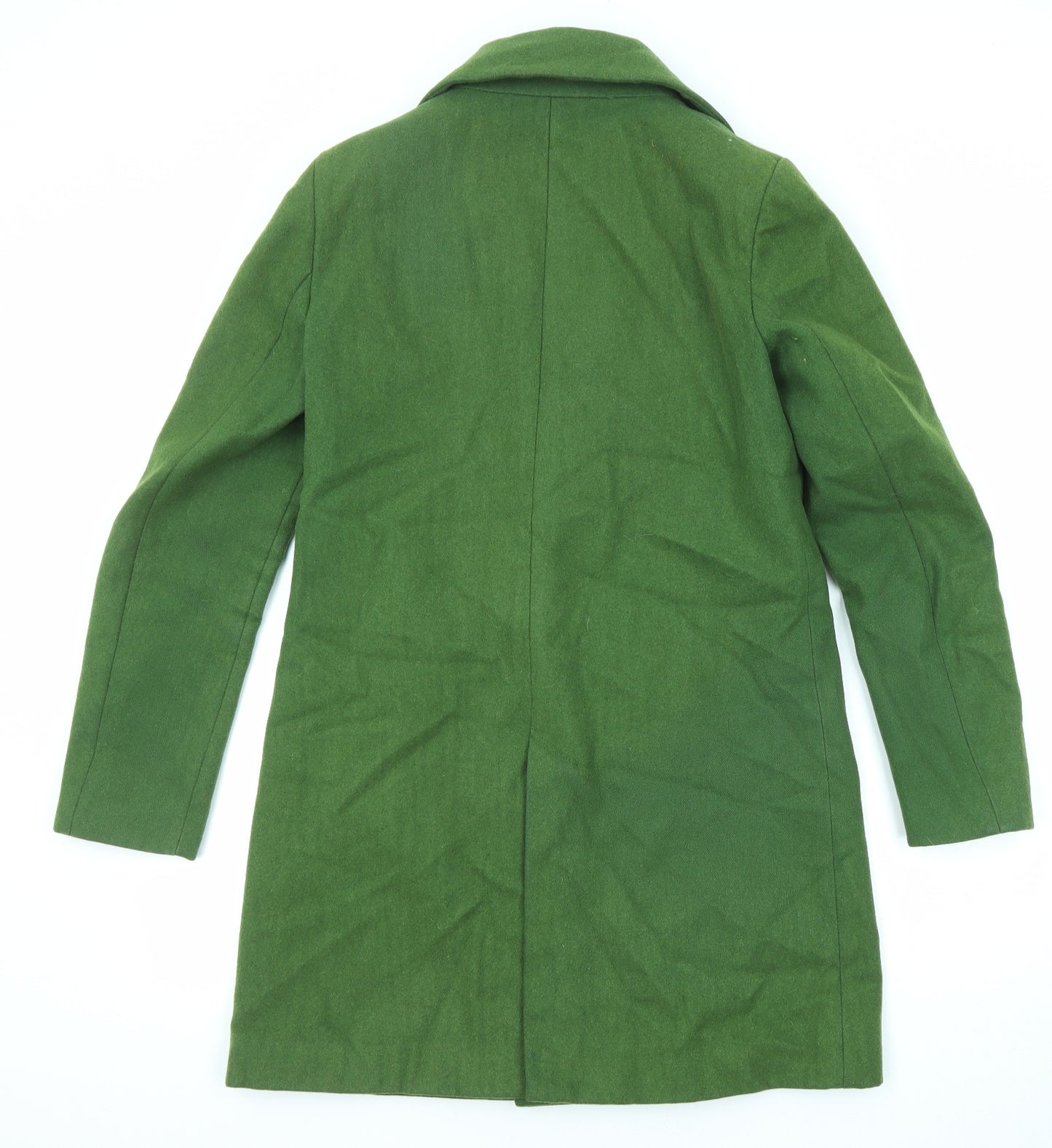 Zara Womens Green Overcoat Coat Size M Button