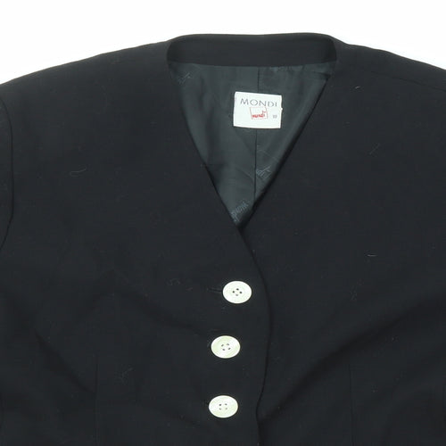 Mondi Womens Black Jacket Blazer Size 10 Button