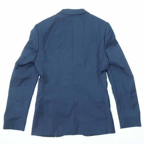 River Island Mens Blue Polyester Jacket Suit Jacket Size 36 Regular