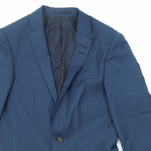 River Island Mens Blue Polyester Jacket Suit Jacket Size 36 Regular