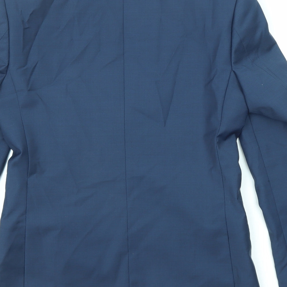 River Island Mens Blue Polyester Jacket Suit Jacket Size 36 Regular