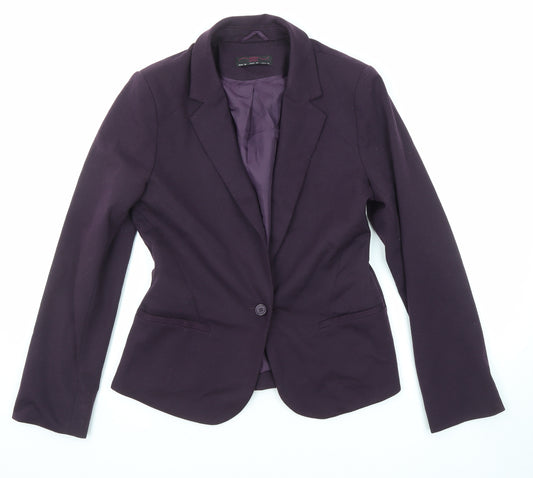 New Look Womens Purple Polyester Jacket Blazer Size 12