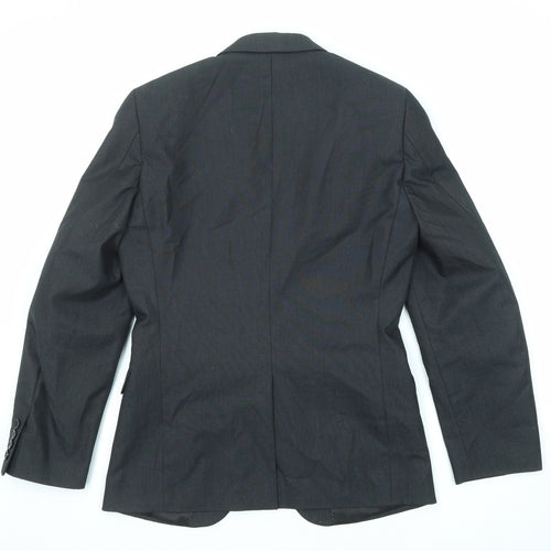 H&M Mens Black Polyester Jacket Suit Jacket Size 44 Regular
