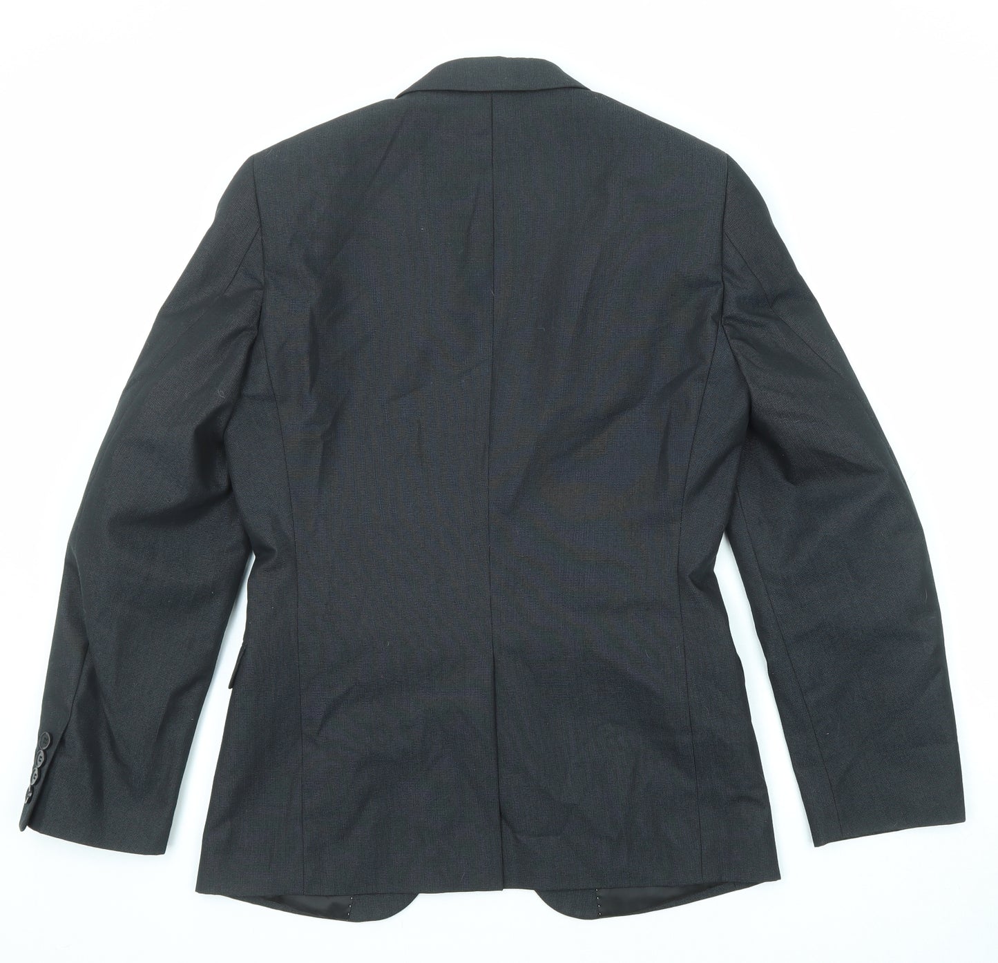 H&M Mens Black Polyester Jacket Suit Jacket Size 44 Regular