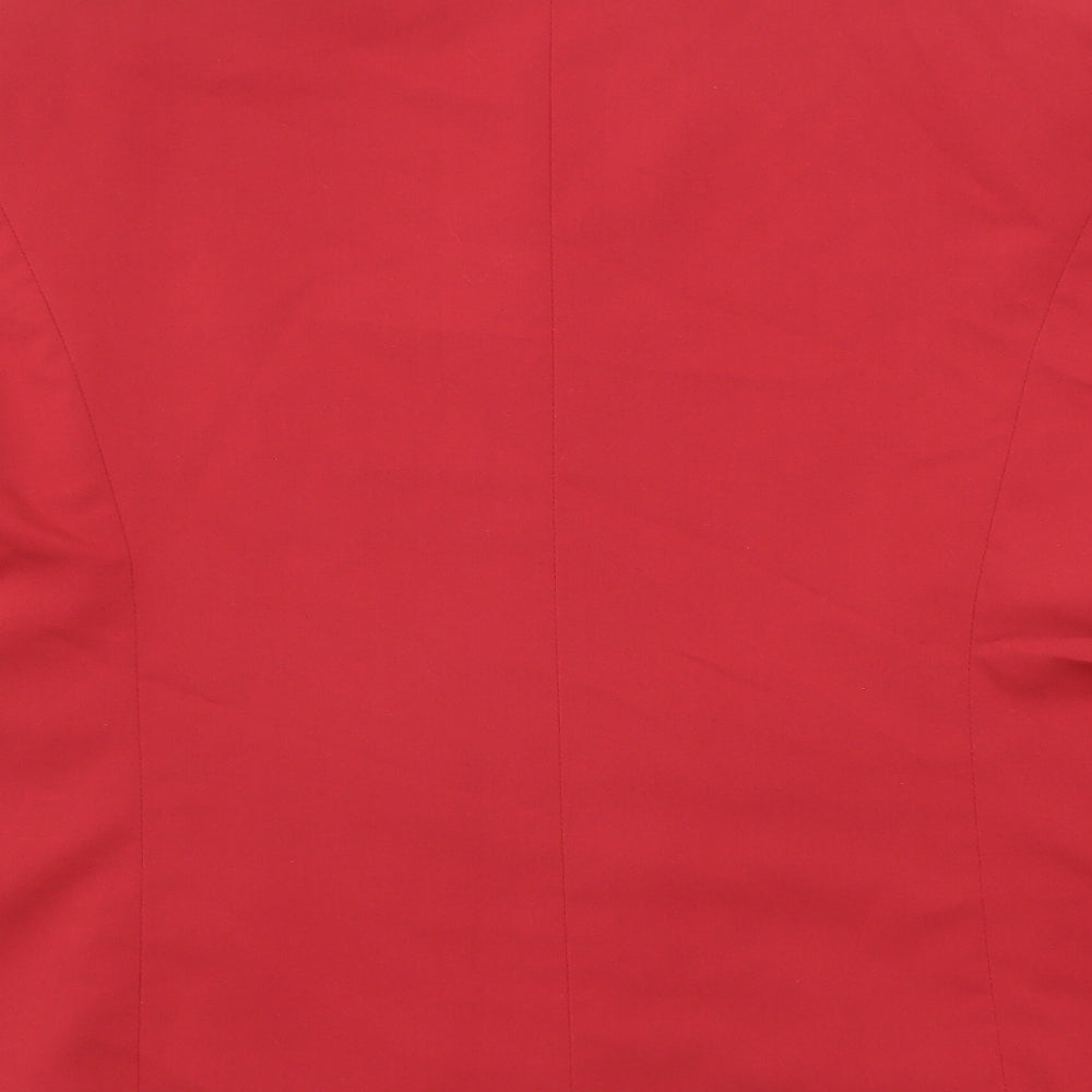 Classic Womens Red Polyester Jacket Suit Jacket Size 14