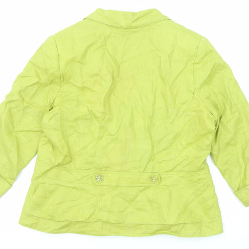 Per Una Womens Green Jacket Blazer Size 18 Button