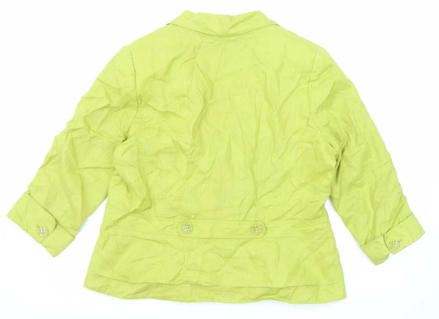 Per Una Womens Green Jacket Blazer Size 18 Button