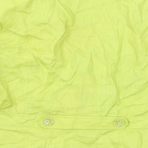 Per Una Womens Green Jacket Blazer Size 18 Button