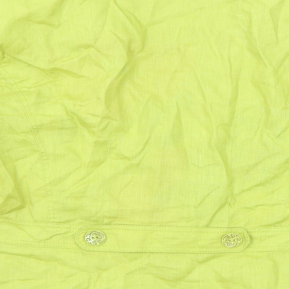 Per Una Womens Green Jacket Blazer Size 18 Button