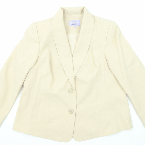 EWM Womens Beige Polyester Jacket Blazer Size 20