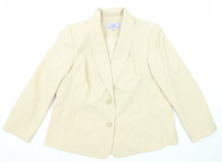 EWM Womens Beige Polyester Jacket Blazer Size 20