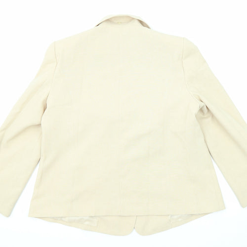 EWM Womens Beige Polyester Jacket Blazer Size 20