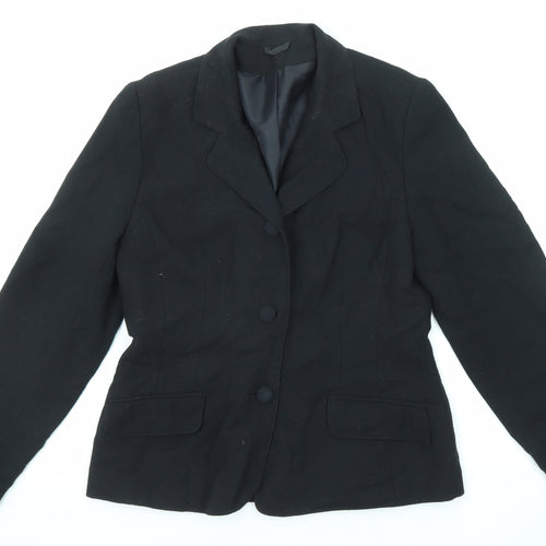 Dorothy Perkins Womens Black Wool Jacket Suit Jacket Size 12