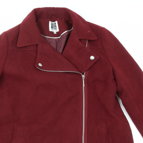 Debenhams Womens Red Overcoat Coat Size 16 Zip