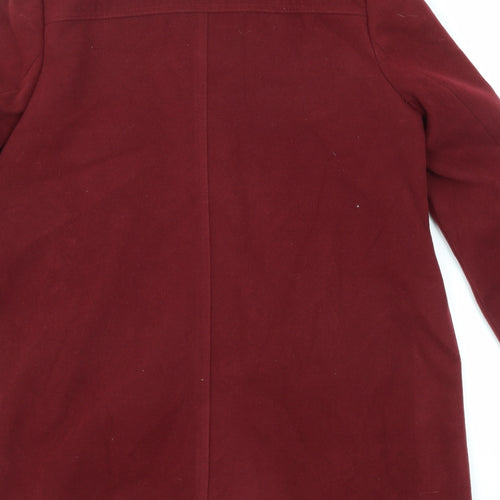 Debenhams Womens Red Overcoat Coat Size 16 Zip
