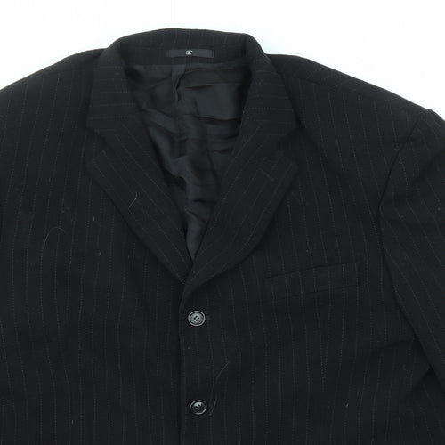 Ciro Citterio Mens Black Striped Wool Jacket Suit Jacket Size 46 Regular