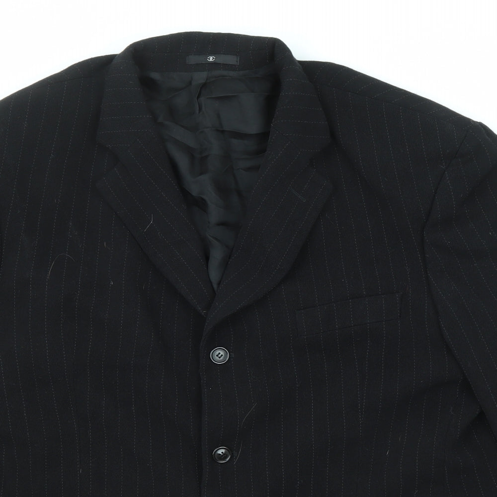 Ciro Citterio Mens Black Striped Wool Jacket Suit Jacket Size 46 Regular
