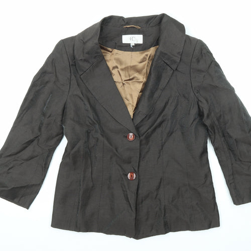 CC Womens Brown Jacket Blazer Size 10 Button