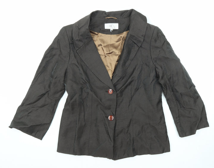 CC Womens Brown Jacket Blazer Size 10 Button